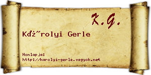 Károlyi Gerle névjegykártya